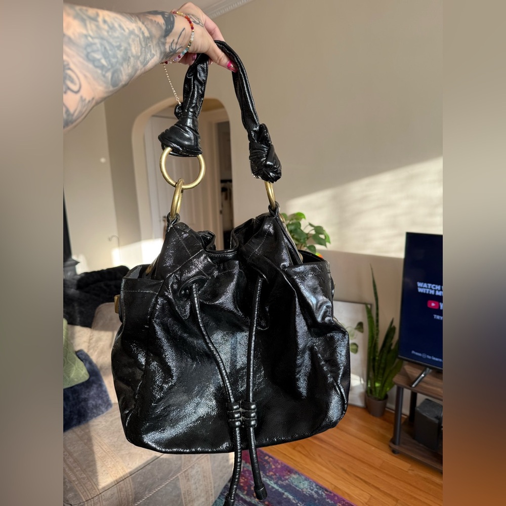 Coach Resort Drawstring Bag - Patent Black